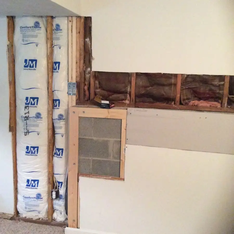 Wall insulation replacement during Basement Flood Cleanup in Celina